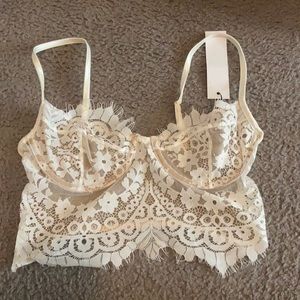 NWT white lace bralette top